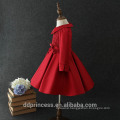 Guangdong china exquisite workmanship red lace long sleeve baby girl dresses frocks